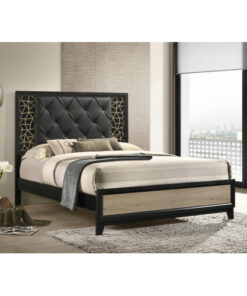 Alternative view of Selena Modern & Contemporary Queen Bed Made with Wood in Black and Natural