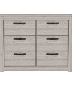 6 Drawer Double Dresser Toret, Bedroom, Light Gray