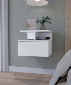 Augusta Floating Nightstand with 2-Tier Shelf and 1-Drawer