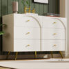 Cream White Sideboard Cabinet 6 drawers