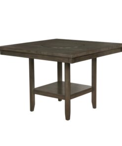 1pc Contemporary Transitional Counter Height Dining Table with 20-Inch Lazy Susan Gray Finish Wooden Wood Veneers Solid Wood Dining Room Furniture