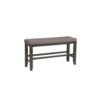 1Pc Modern Counter Height Bench Tufted Upholstery Tapered Wood Legs Bedroom Living Room Furniture Gray Linen Finish