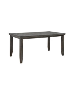 1pc Contemporary Style Dining Rectangular Table with18" Leaf Tapered Block Feet Gray Finish Dining Room Solid Wood Wooden Furniture