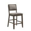 2pc Transitional Counter Height Dining Side Chairs with Upholstered Seat Back Dark Brown Gray Finish Dining Room Wooden Furniture