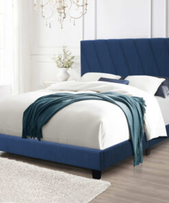BLUE QUEEN ADJUSTABLE UPHOLSTERED BED MODERN MINIMALIST TOP STYLES