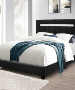 BLACK QUEEN SIZE ADJUSTABLE UPHOLSTERED BED FRAME DARK VELVET COLLECTION COMFORT AND SIMPLICITY