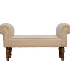 Boucle Cream Bench