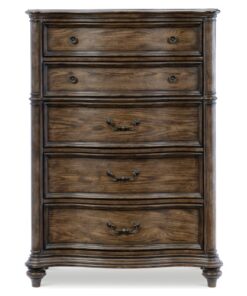 Alternative view of Traditional Chest of 5 Drawers Classic Brown Oak Finish 1pc Wooden Formal Bedroom Furniture Decorative Drawer Pulls