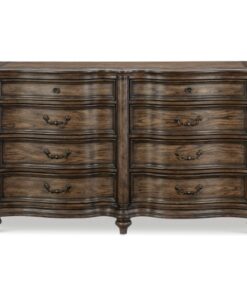 Alternative view of Traditional Dresser of 8 Drawers Classic Brown Oak Finish 1pc Wooden Formal Bedroom Furniture Decorative Drawer Pulls