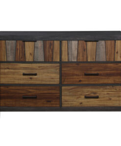 Unique Style Multi Color Finish Modern Industrial Bedroom Furniture 1pc Dresser, 6 Dovetail Drawers Wooden