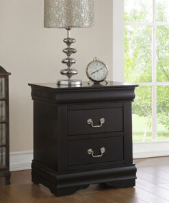 Black 2-drawer Nightstand