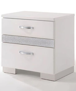 White High Gloss 3-Drawer Nightstand