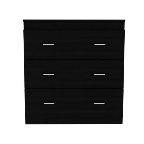 Dresser 33"H, Three Drawer, Superior Top, Metal Handles, Black - Image 7