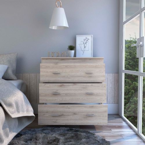 Topaz Three Drawer Dresser, Superior Top, Handles, Light Gray - Image 5