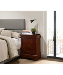 Glory Furniture Louis Phillipe G3100-3N 3 Drawer Nightstand , Cherry