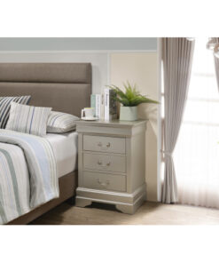 Alternative view of Glory Furniture Louis Phillipe G3103-3N 3 Drawer Nightstand , Silver Champagne
