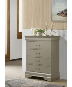 Glory Furniture Louis Phillipe G3103-BC 4 Drawer Chest , Silver Champagne