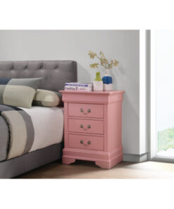 Alternative view of Glory Furniture Louis Phillipe G3104-3N 3 Drawer Nightstand , Pink