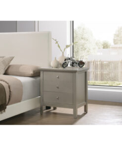 Glory Furniture Hammond G5403-N 3 Drawer Nightstand , Silver Champagne