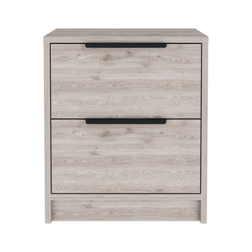 Modern Nightstand 19" H, Two Drawers, Light Gray - Image 5