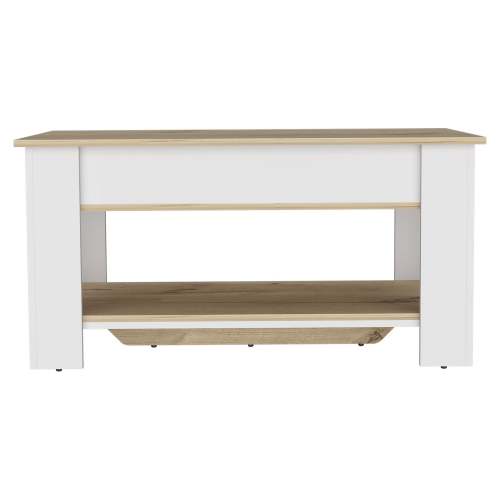 Saturn Storage Table, Four Legs, Lower Shelf, Light Oak / White - Image 7