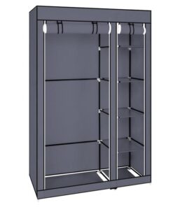 Grey 67" Portable Clothes Closet Wardrobe with Non-woven Fabric