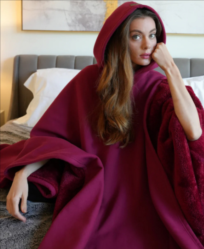 Oversized Weighted Cloak Coat Poncho Cozy Hoodie - Image 9