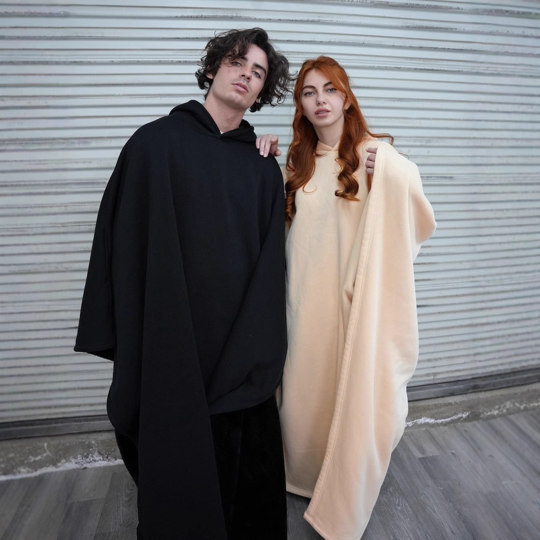 Oversized Weighted Cloak Coat Poncho Cozy Hoodie - Image 10