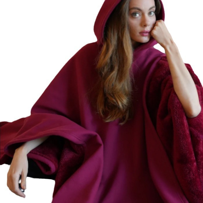 Oversized Weighted Cloak Coat Poncho Cozy Hoodie - Image 14