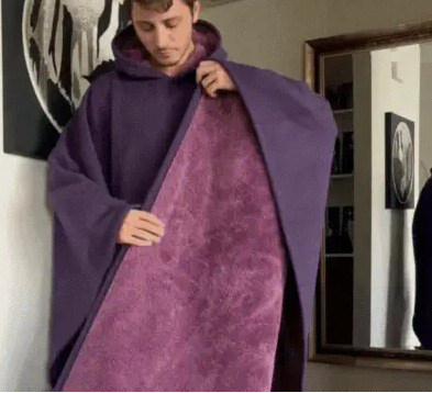 Oversized Weighted Cloak Coat Poncho Cozy Hoodie - Image 28